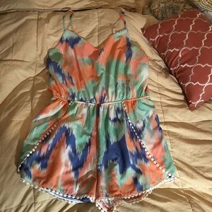 Colorful Romper with Lace Lining
